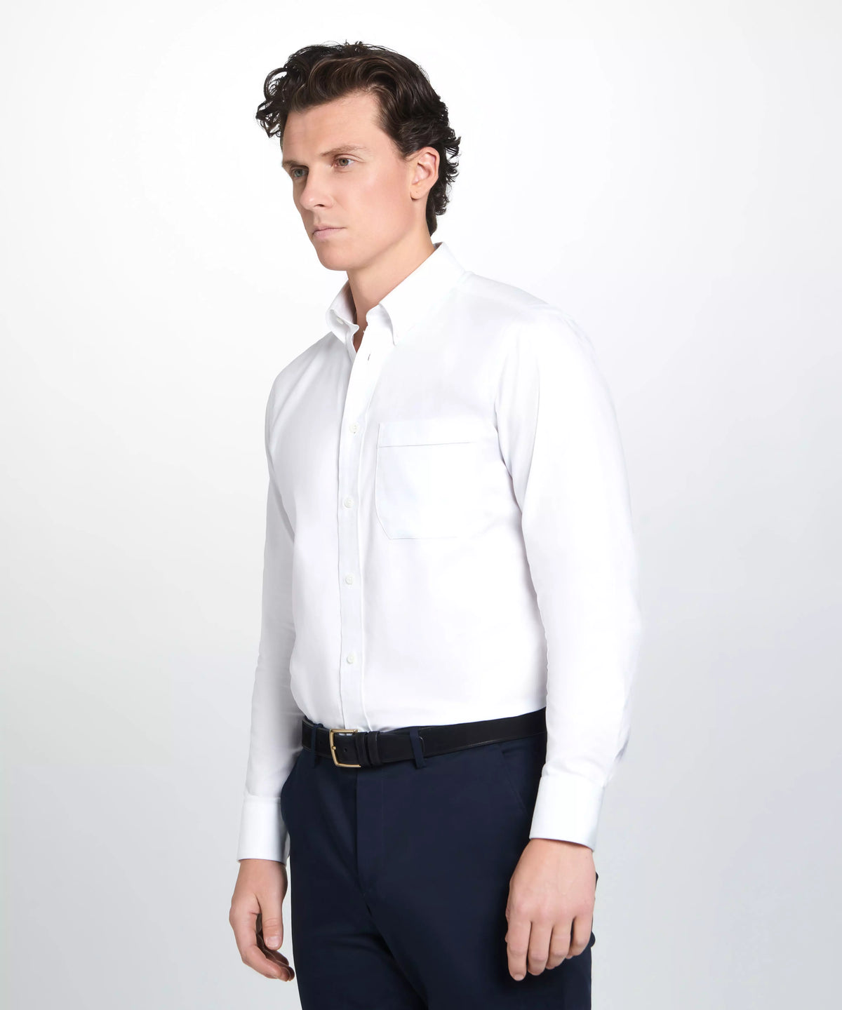 White Tailored Fit Smart Casual Button Down Weekend Oxford Shirt