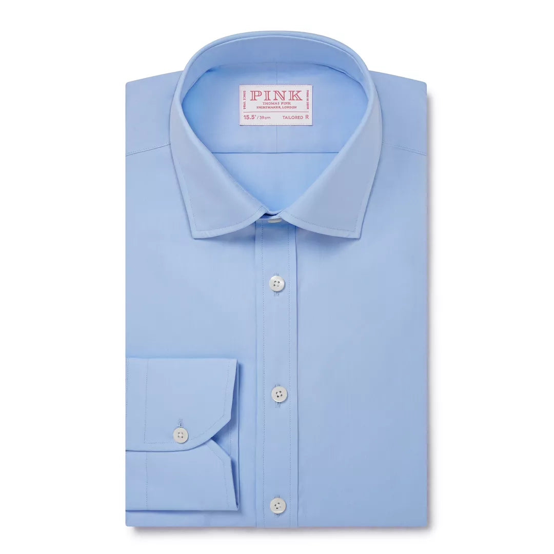 Pale Blue Classic Fit Double Cuff Ramses Poplin Formal Shirt