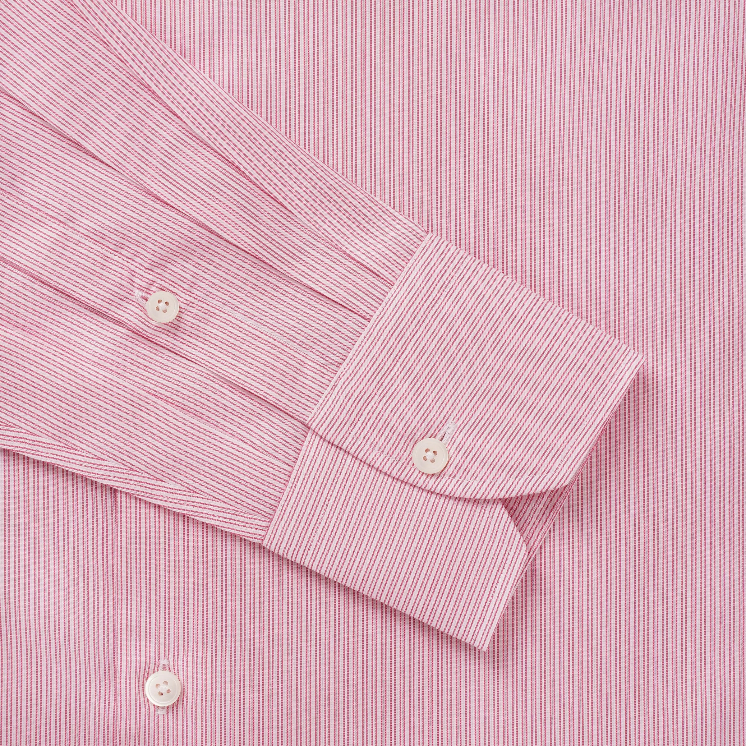 Pink & White Slim Fit Poplin Needle Stripe Formal Shirt