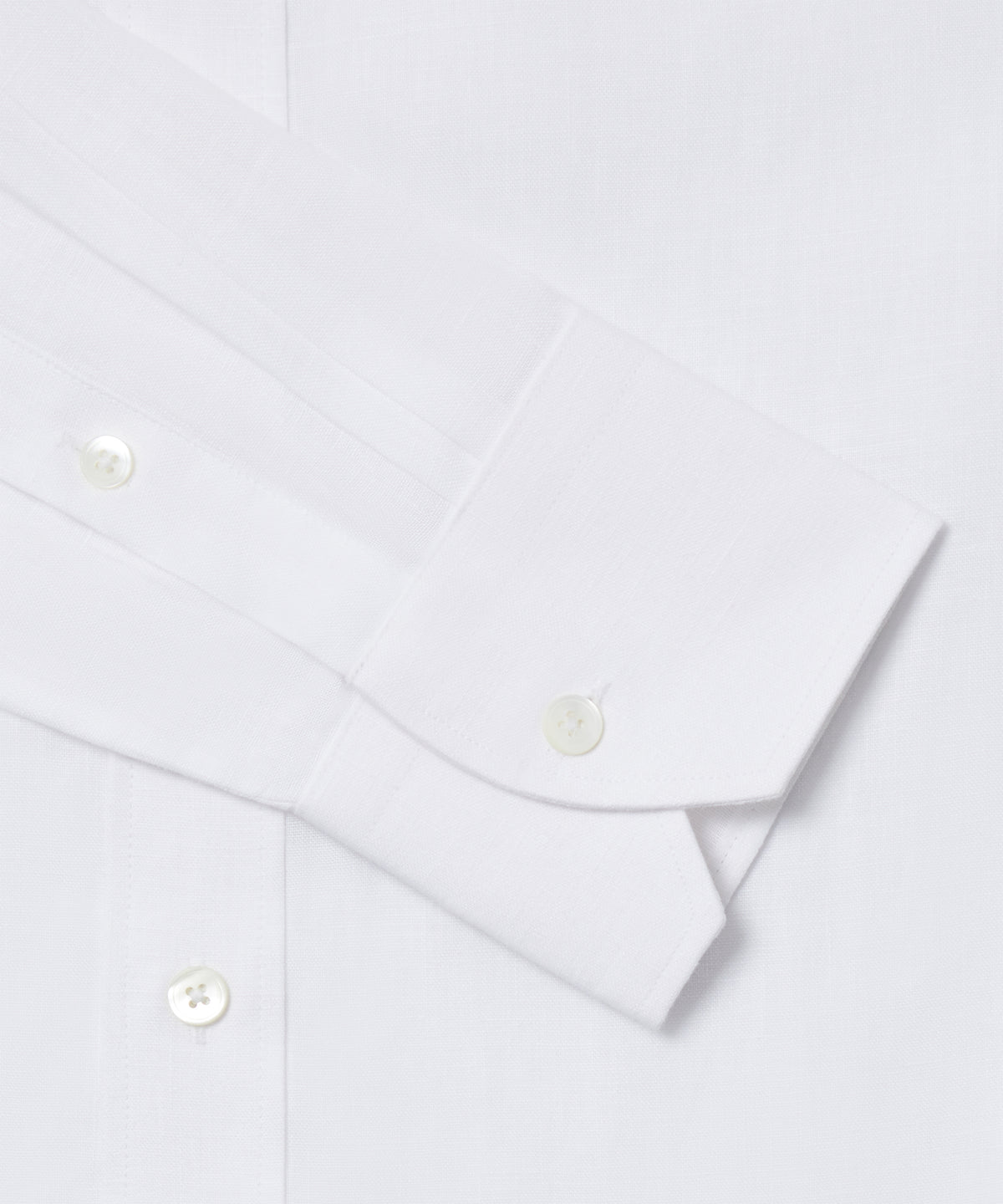 White Classic Fit Essential Linen Button Down Smart Casual Shirt