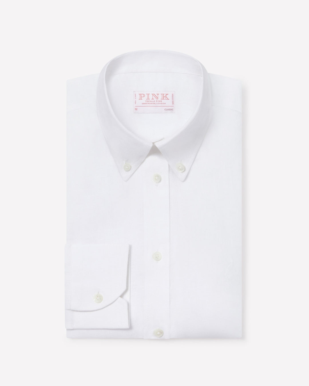 White Classic Fit Essential Linen Button Down Smart Casual Shirt