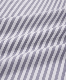 Navy Blue & White Slim Fit Smart Casual Striped Oxford Shirt